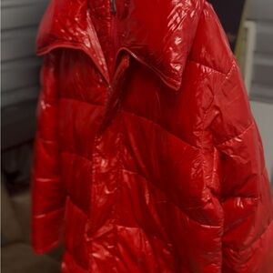 Men's Shiny Red Puffer Jacket